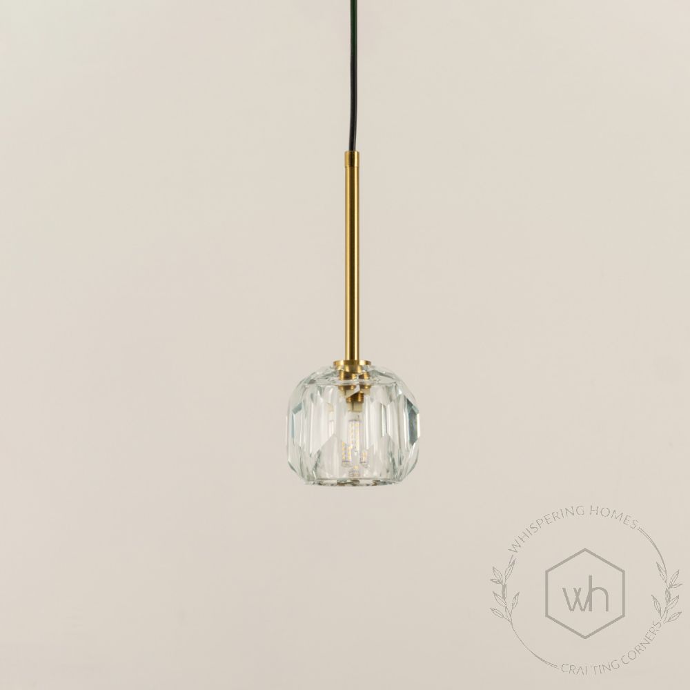 Tercic Glass Hanging Light Light Off White Background