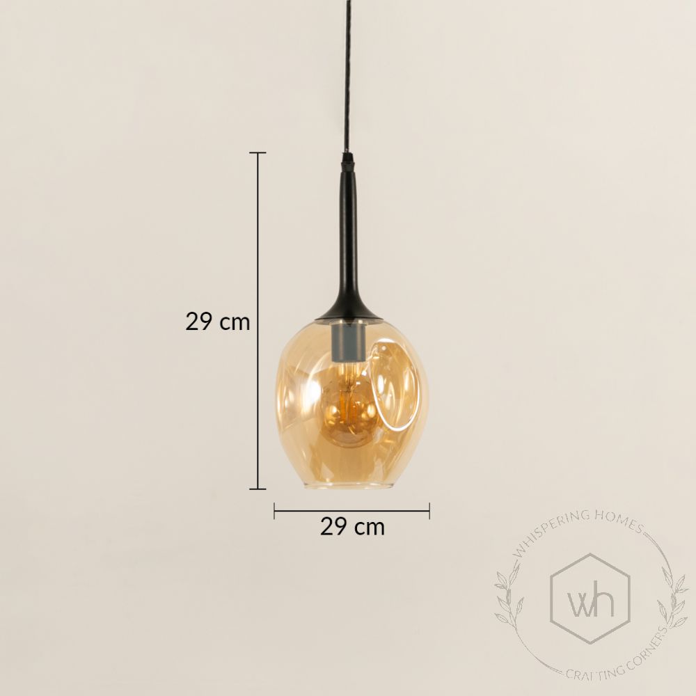 Dimple Glass Pendant Light Amber Dimensions