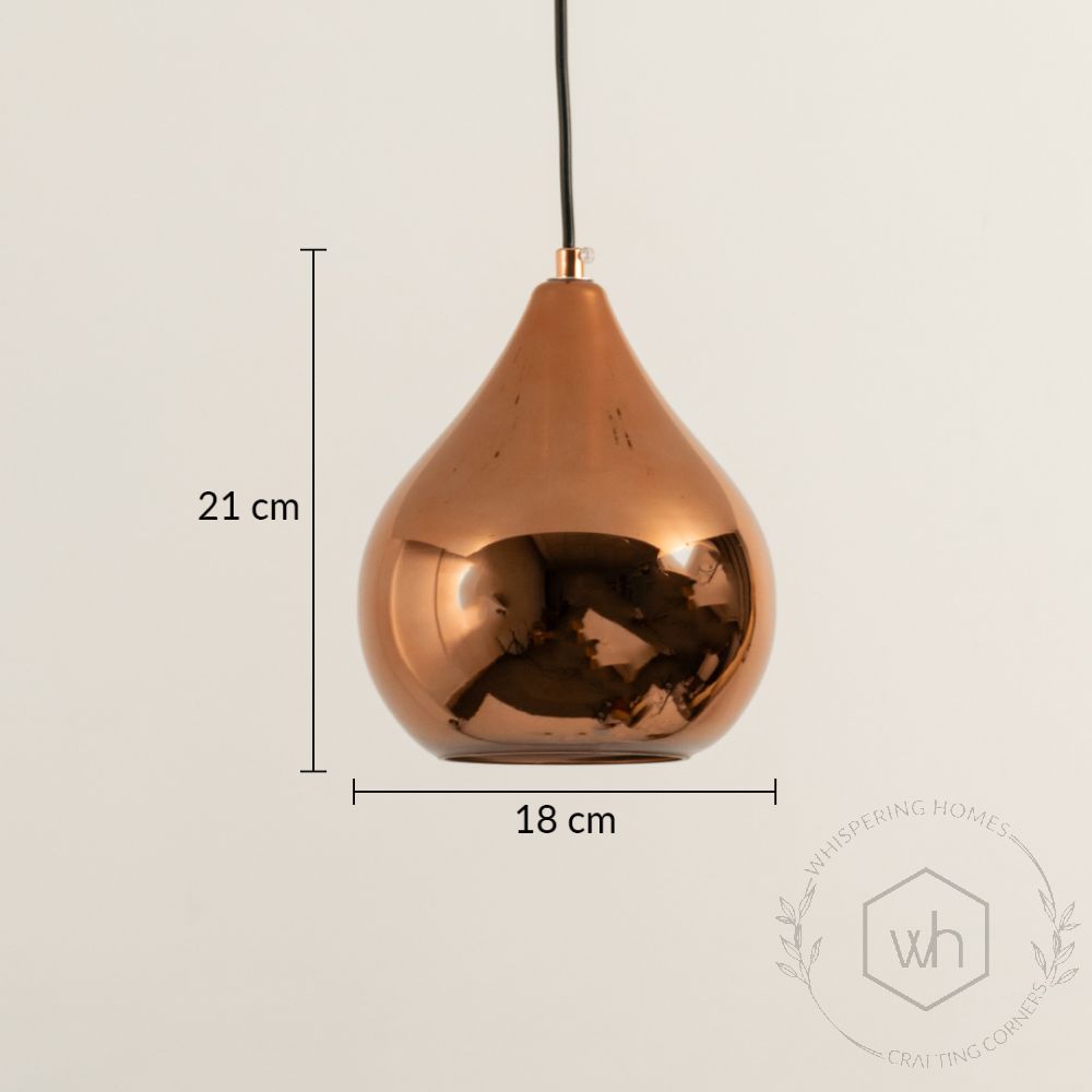 Droplet Single Pendant Light Rose Gold Dimensions