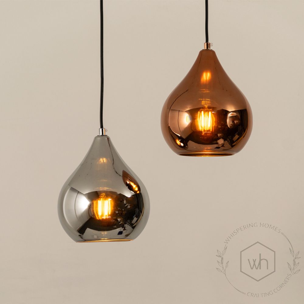 Droplet Single Pendant Light Rose Gold Grouped