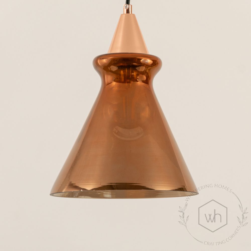 Smithfield Metal Pendant Light Rose Gold Closeup