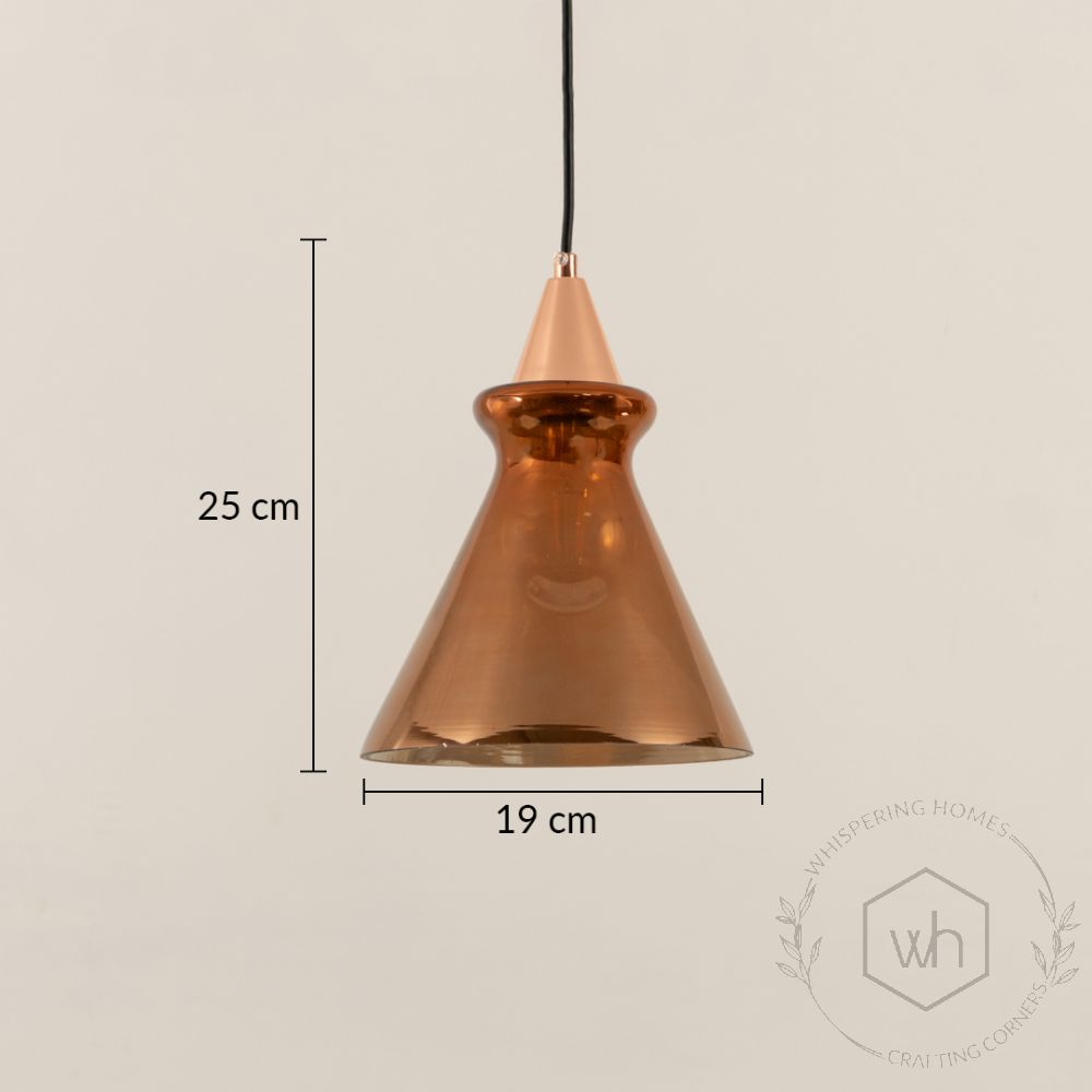 Smithfield Metal Pendant Light Rose Gold Dimensions