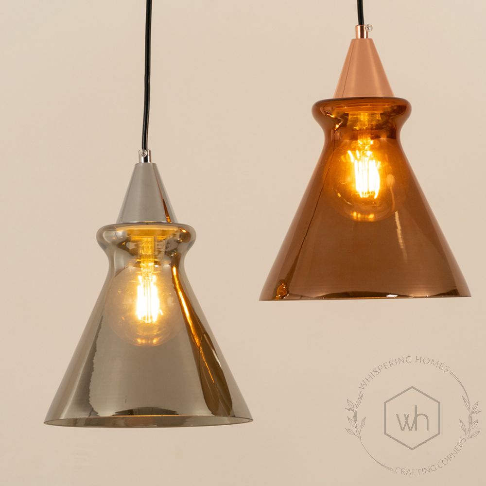 Smithfield Metal Pendant Light Rose Gold Grouped