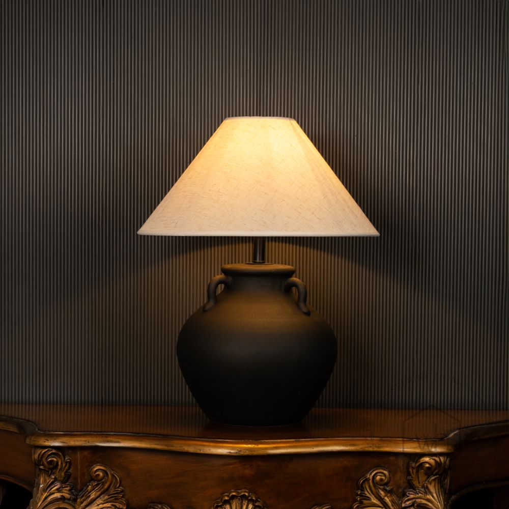 Radin Table Lamp Light On Black Background