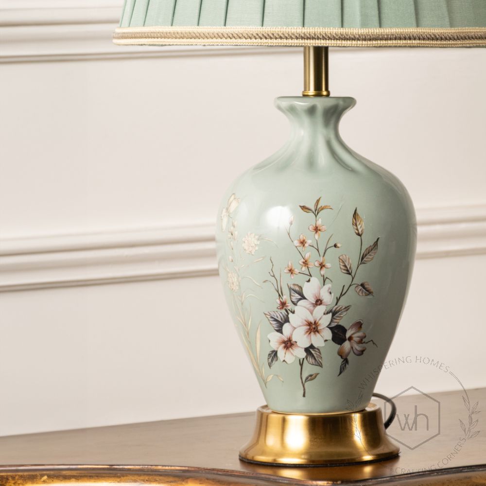 Tranquil Aura Ceramic Table Lamp Closeup-2