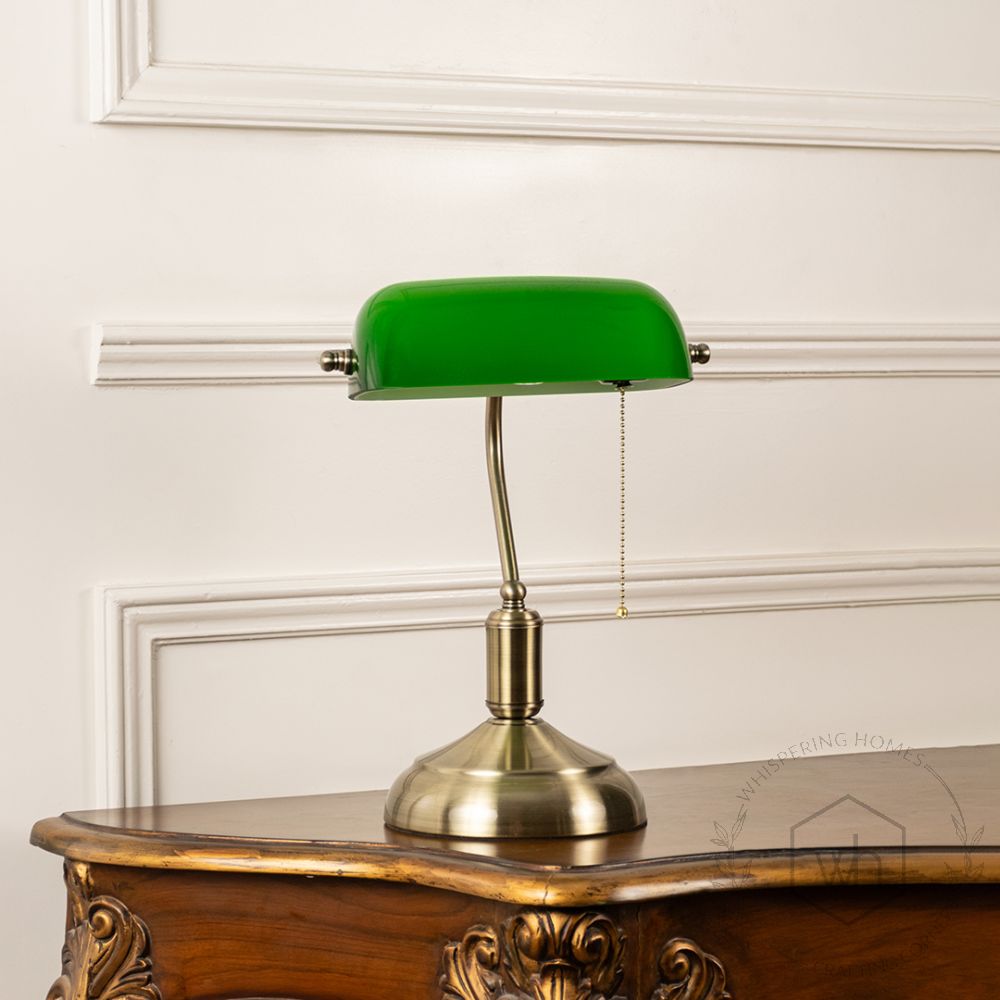 Bankers Lamp light Off White Background