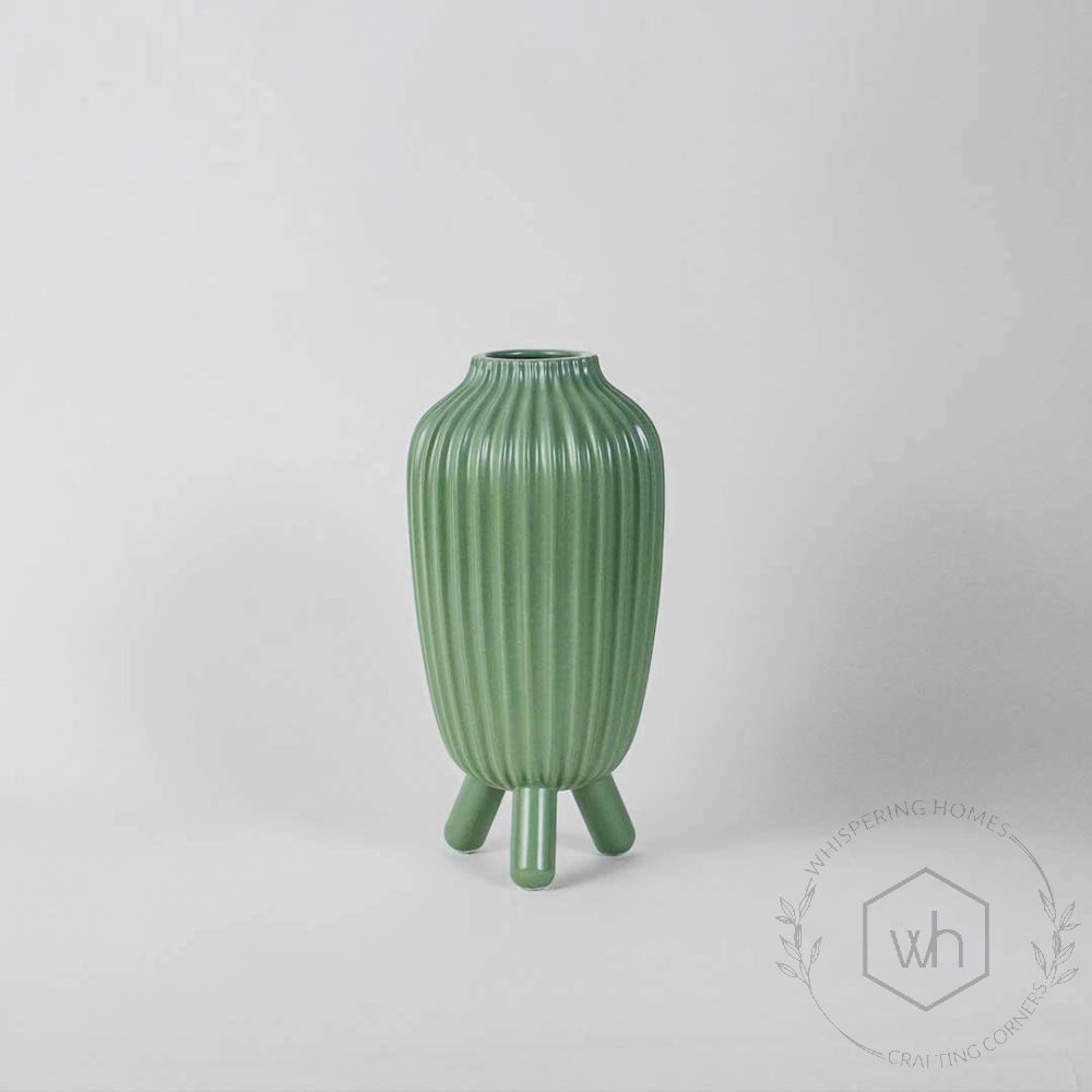Baldarian Deco Ceramic Flower Vase Olive