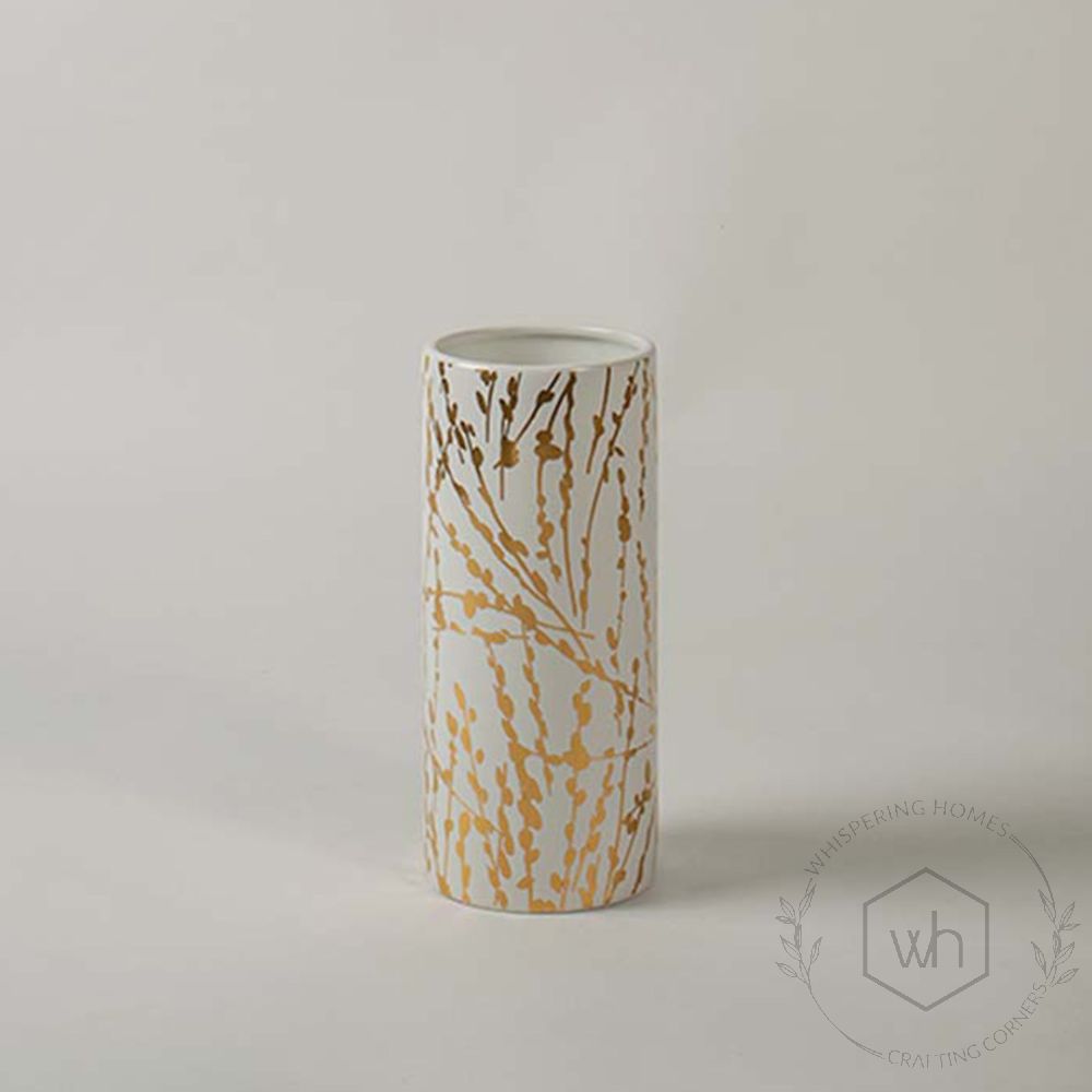 Emalia White Ceramic Flower Vase Medium