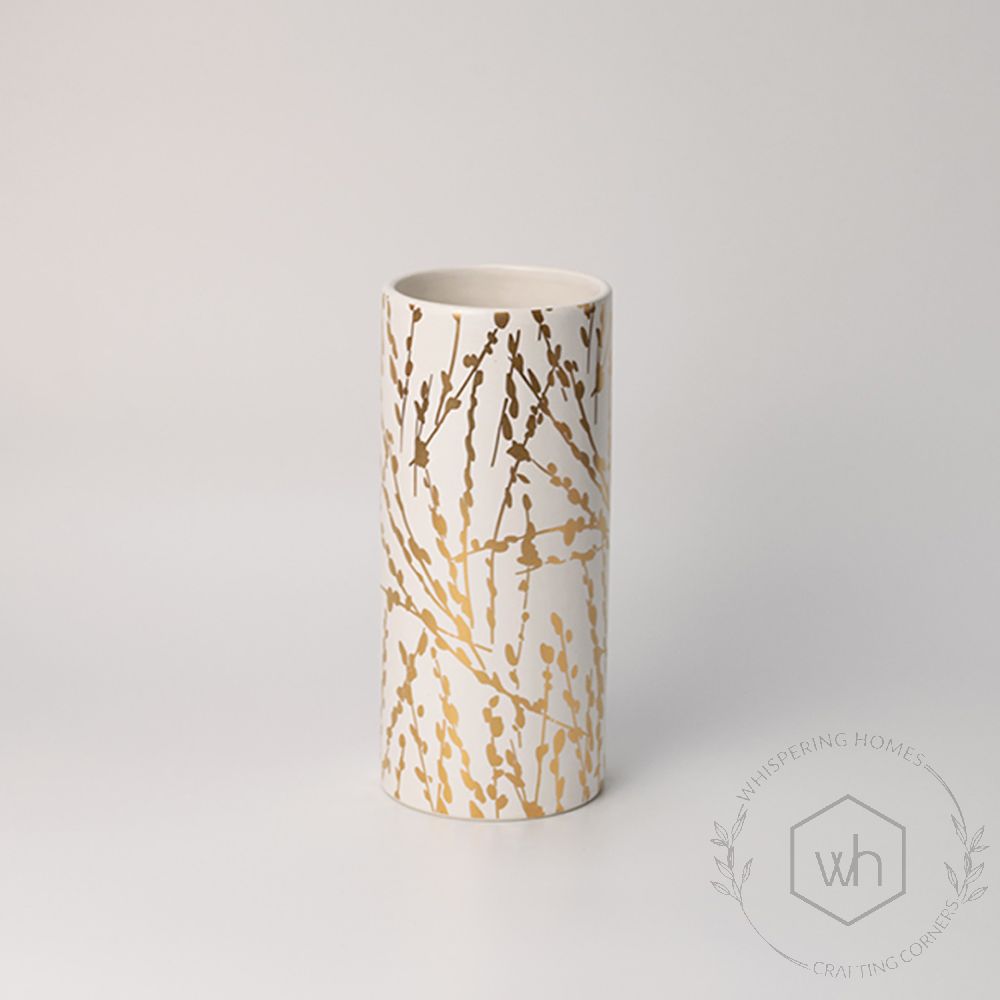 Emalia White Ceramic Flower Vase Medium