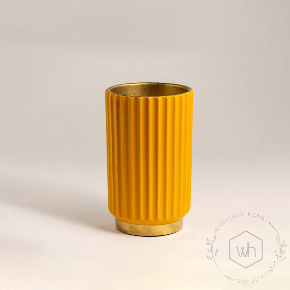 Armo Ceramic Vase Orange White Background