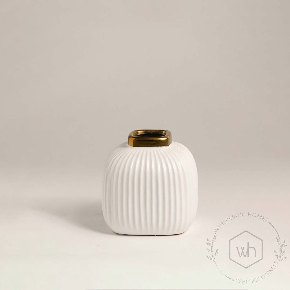 Cleo Ceramic Vase White