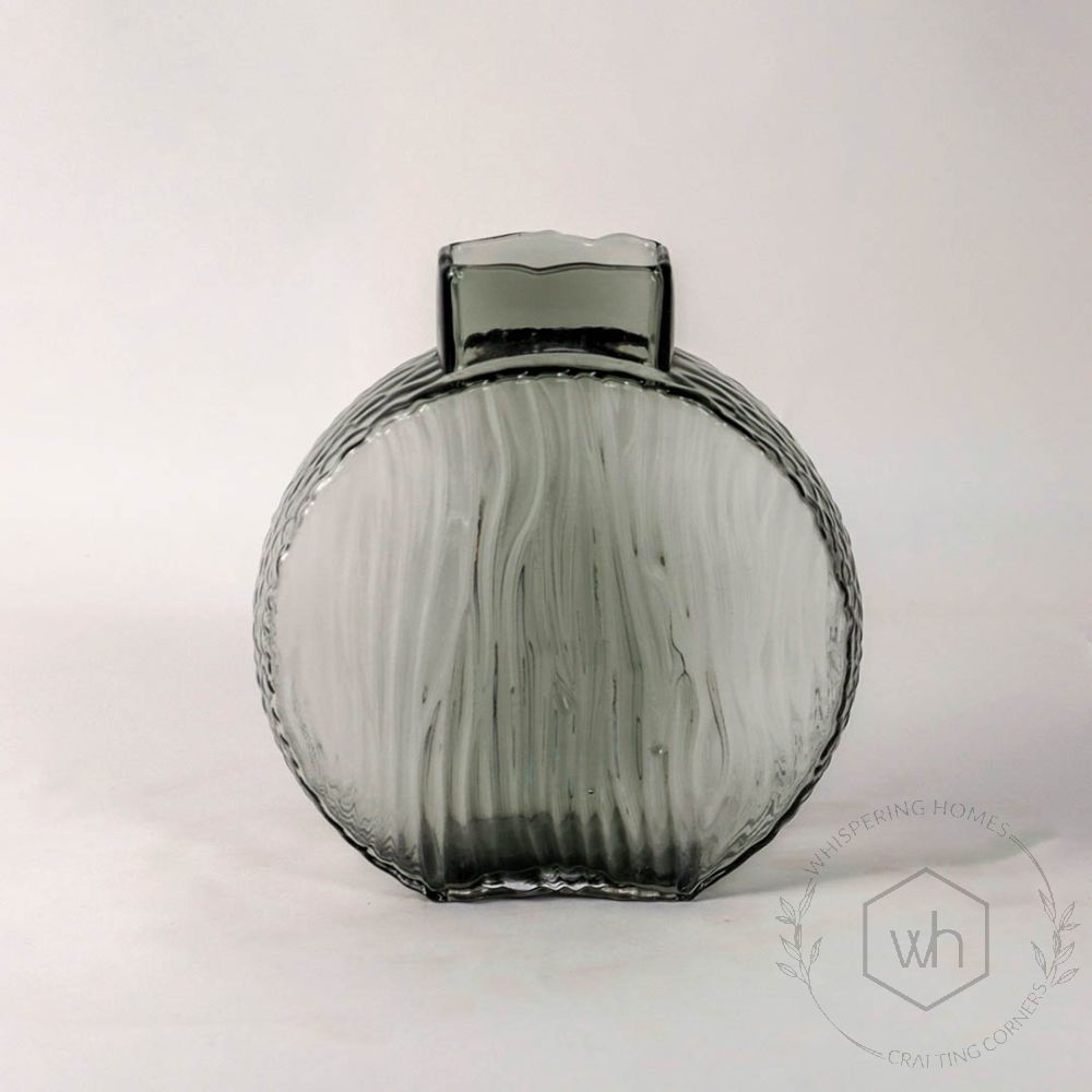 Circle Glass Vase White Background