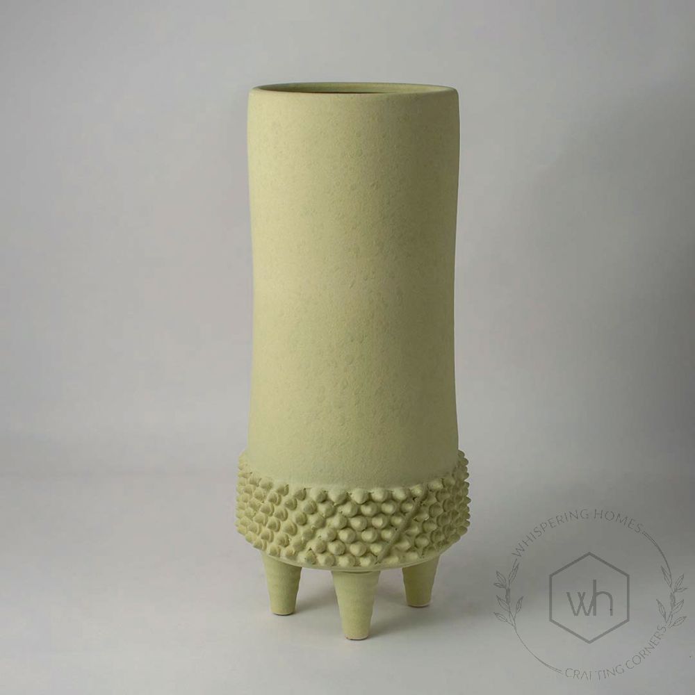 Yuu Ceramic Vase - Green White Background