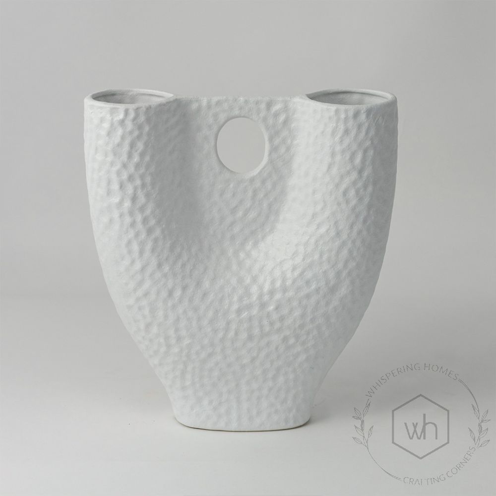 Overlay White Ceramic Vase White Background