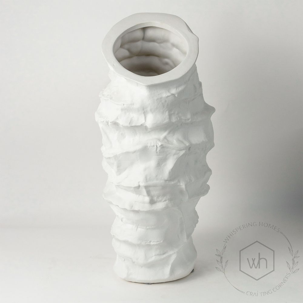 Wavy Rim Table Vase - White White Background