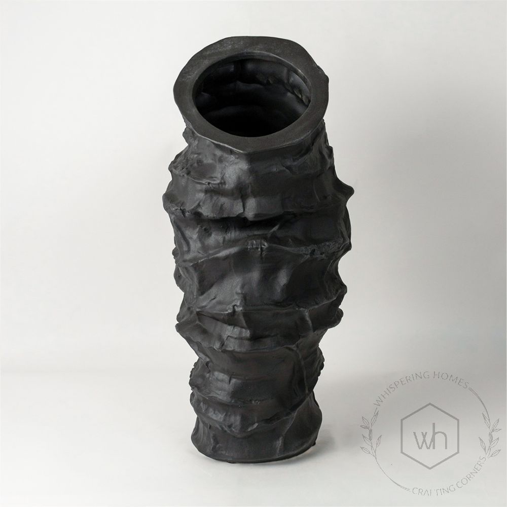 Wavy Rim Table Vase - Black White Background