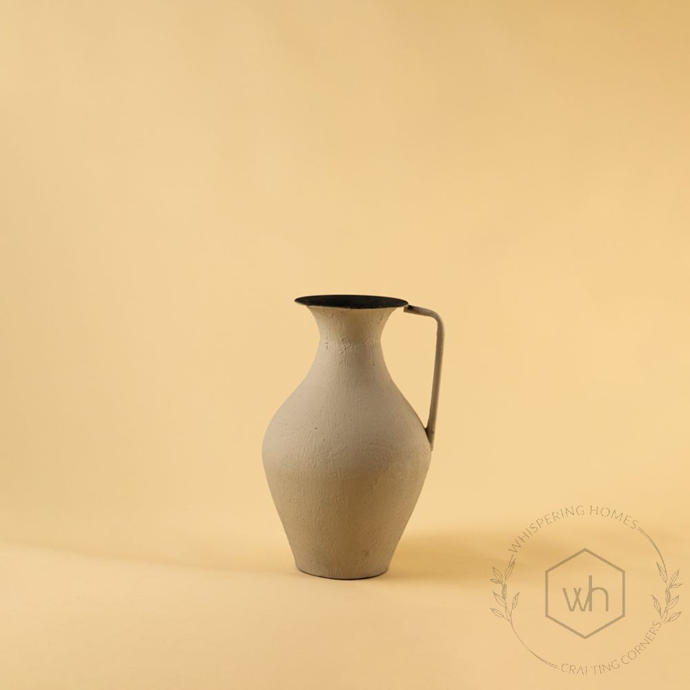 Suraahi Vase - Grey White Background