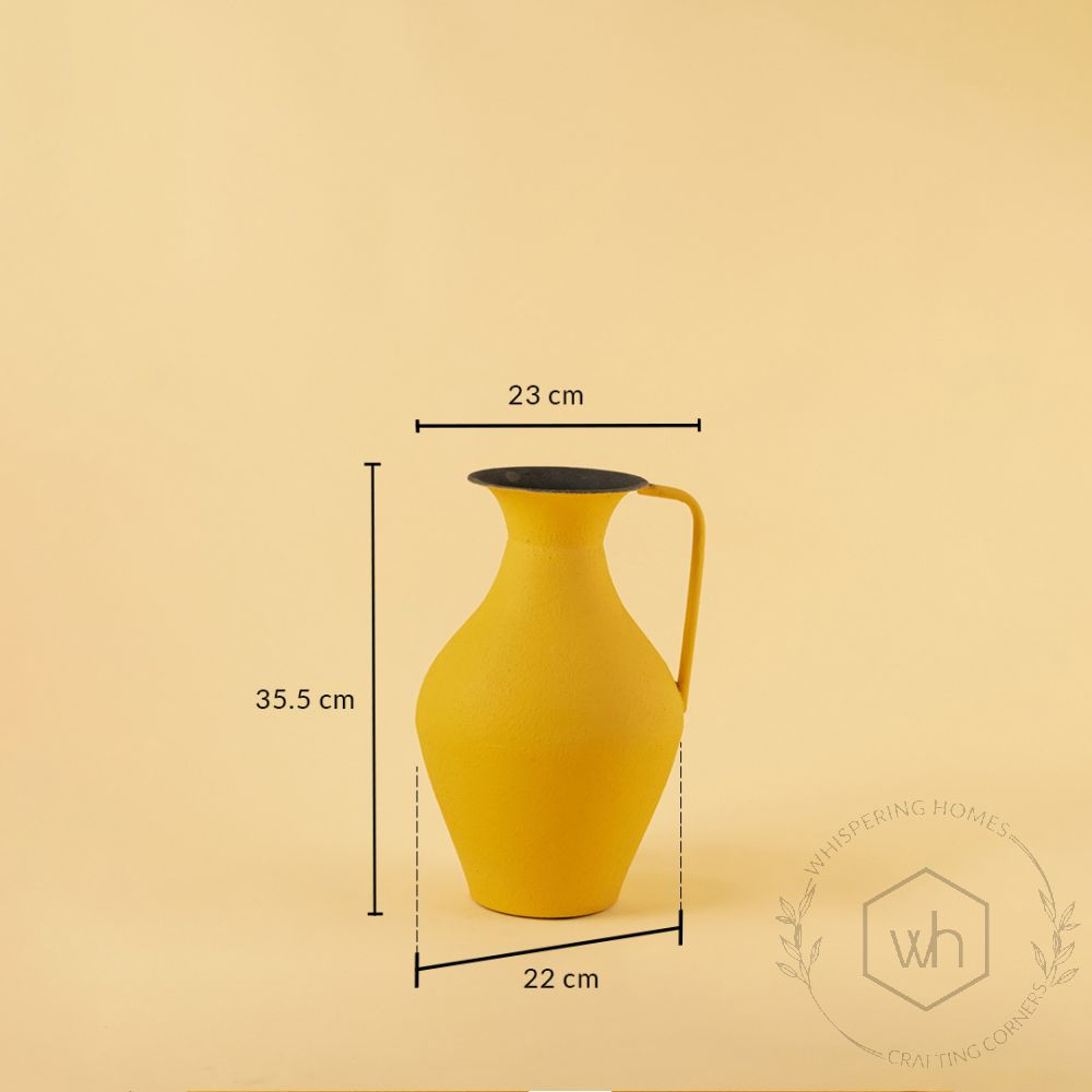 Suraahi Vase - Yellow Dimensions