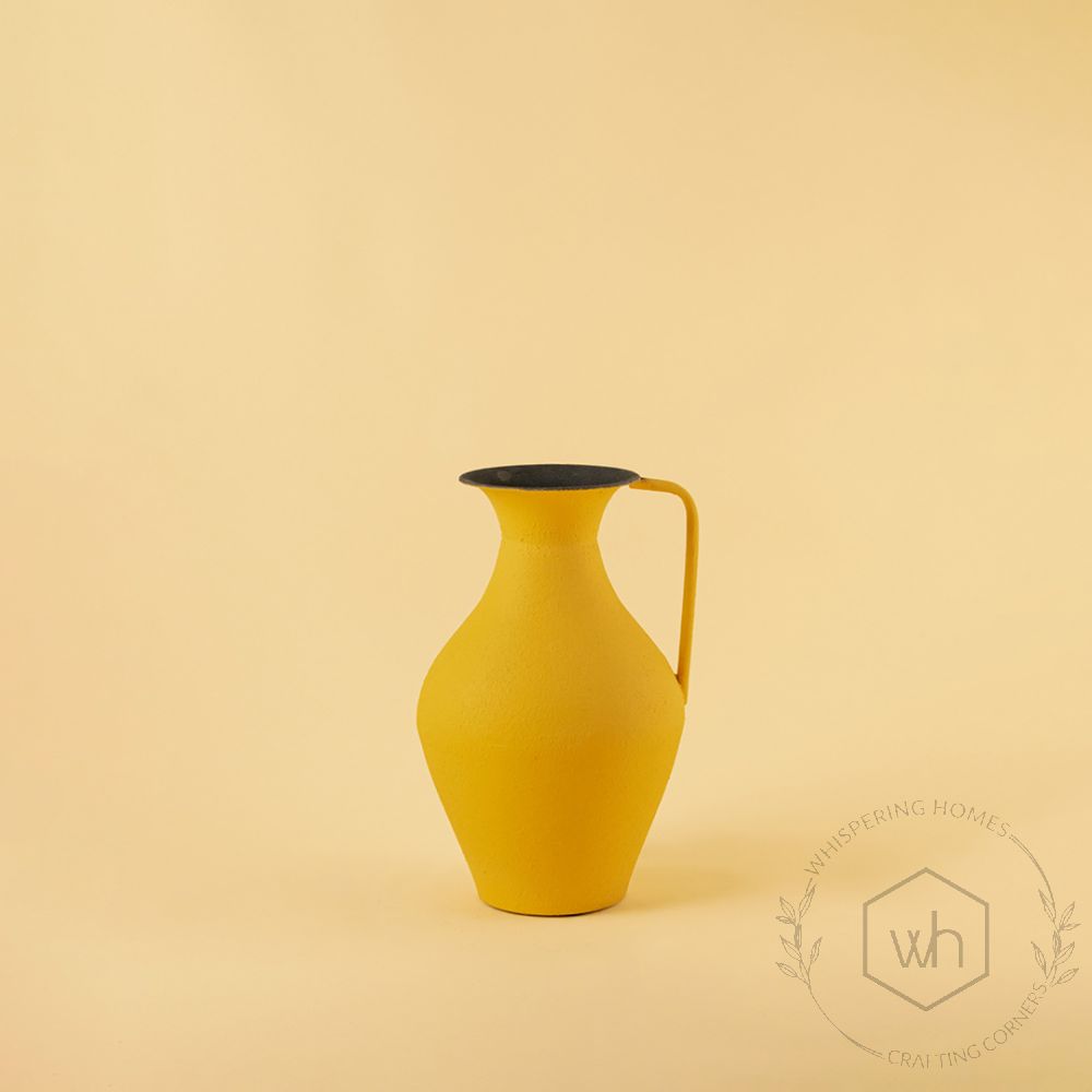 Suraahi Vase - Yellow White Background