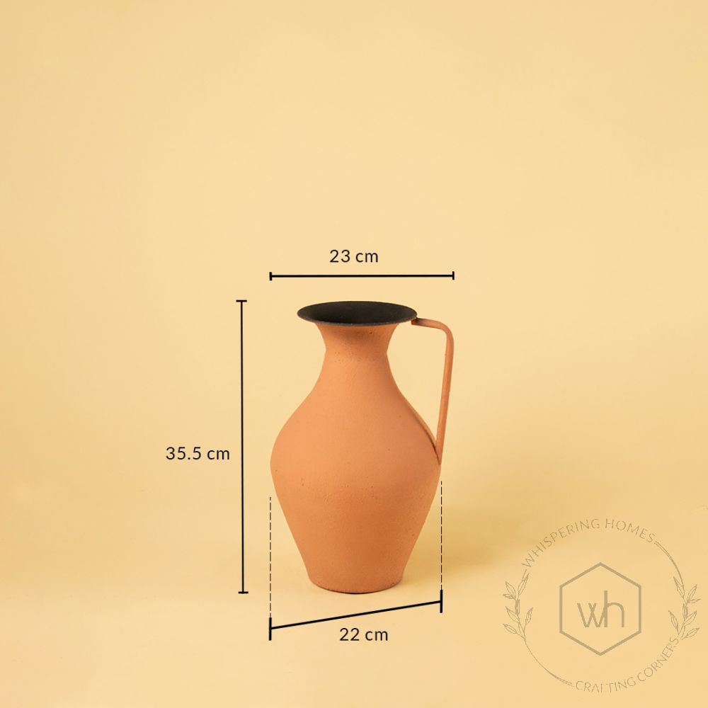 Suraahi Vase - Peach Dimensions