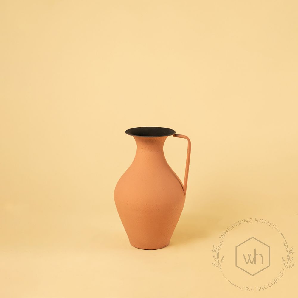 Suraahi Vase - Peach White Background