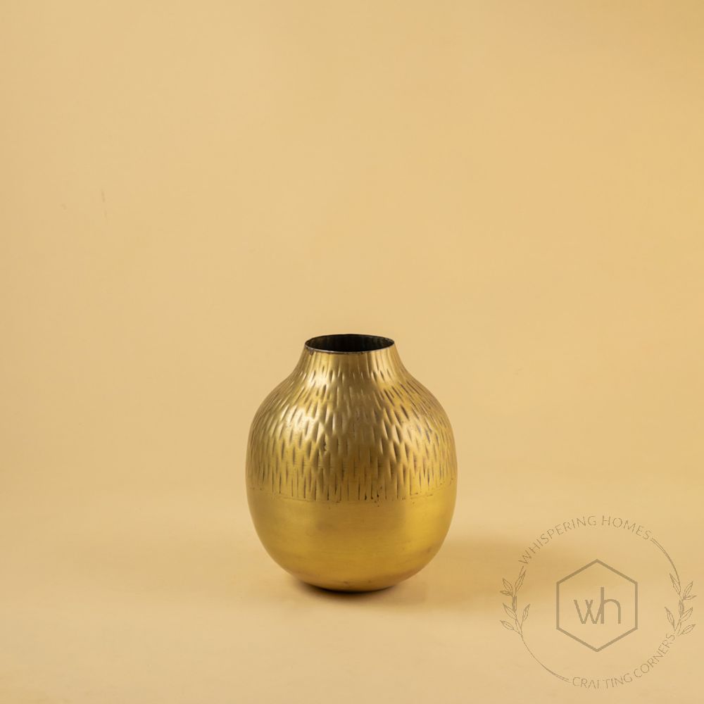 Sindhu Vase - Gold Large White Background