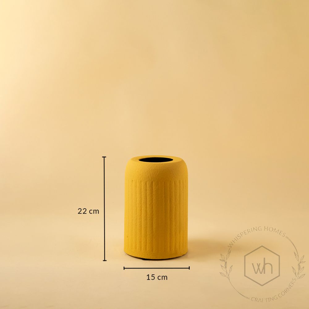 Papier Ridge Vase - Yellow Dimensions