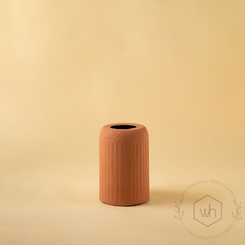 Papier Ridge Vase - Peach White Background