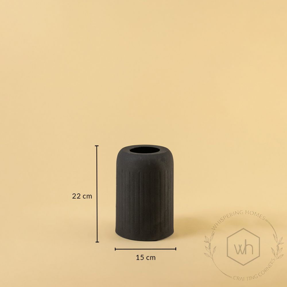 Papier Ridge Vase - Dark Grey Dimensions