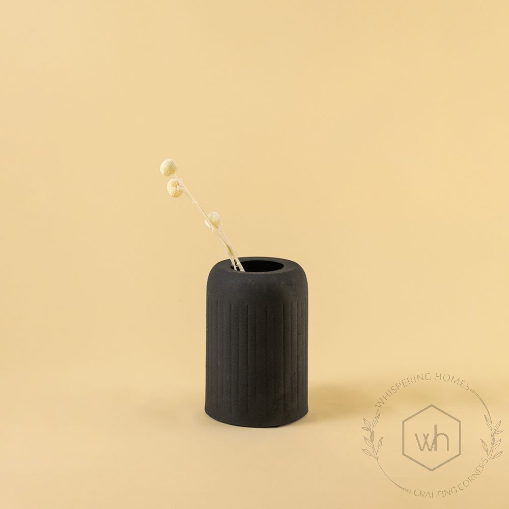 Papier Ridge Vase - Dark Grey Lifestyle