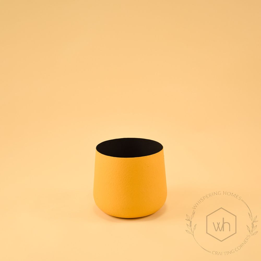 Meadow Vase - Yellow White Background