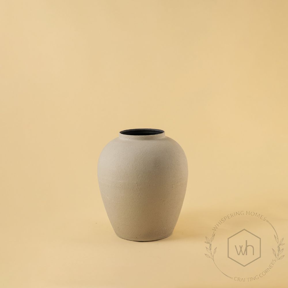 Kumbh Vase - Grey White Background