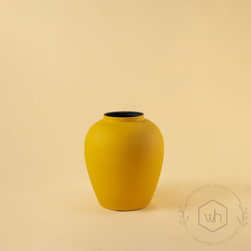 Kumbh Vase - Yellow White Background