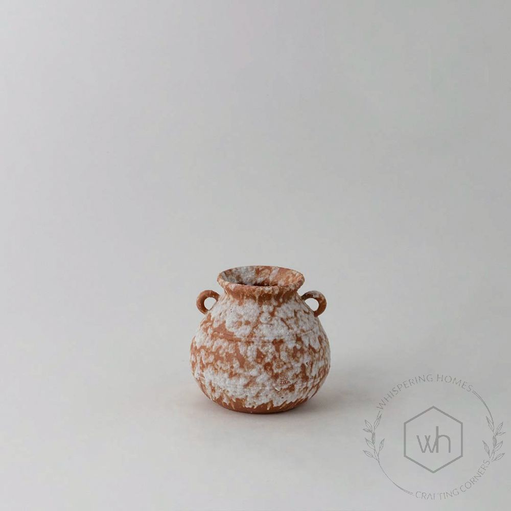 Turkish Terracotta Vase - Round Shape White Background