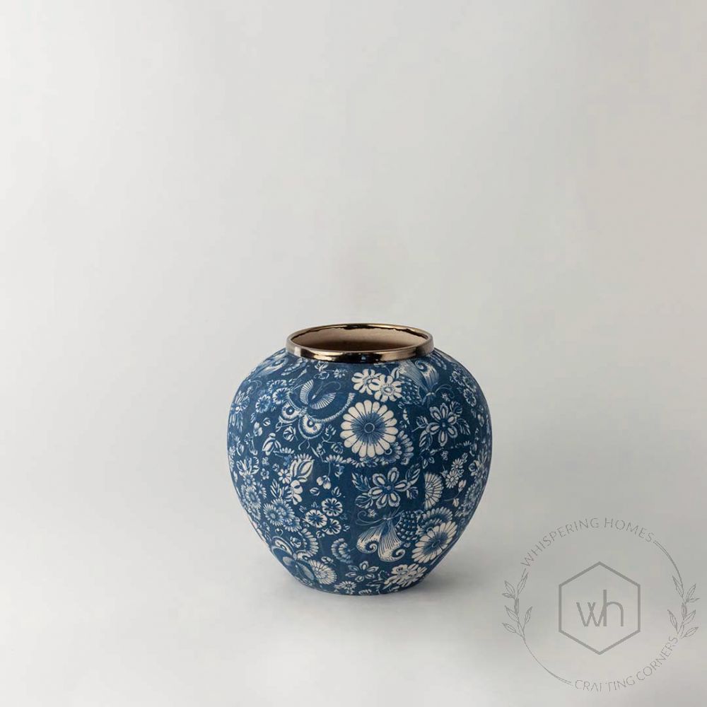 Chinese Blue Retro Vase - Small White Background