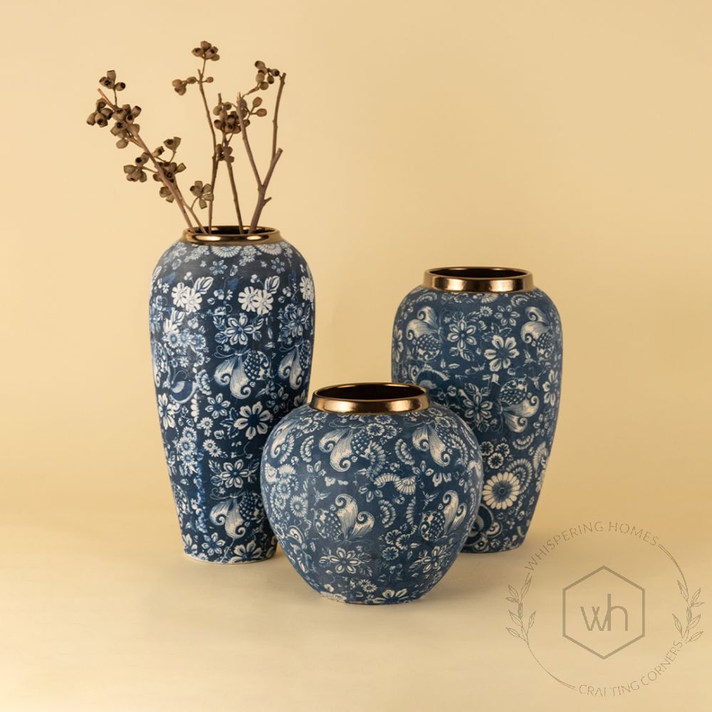 Chinese Blue Retro Vase Medium Grouped