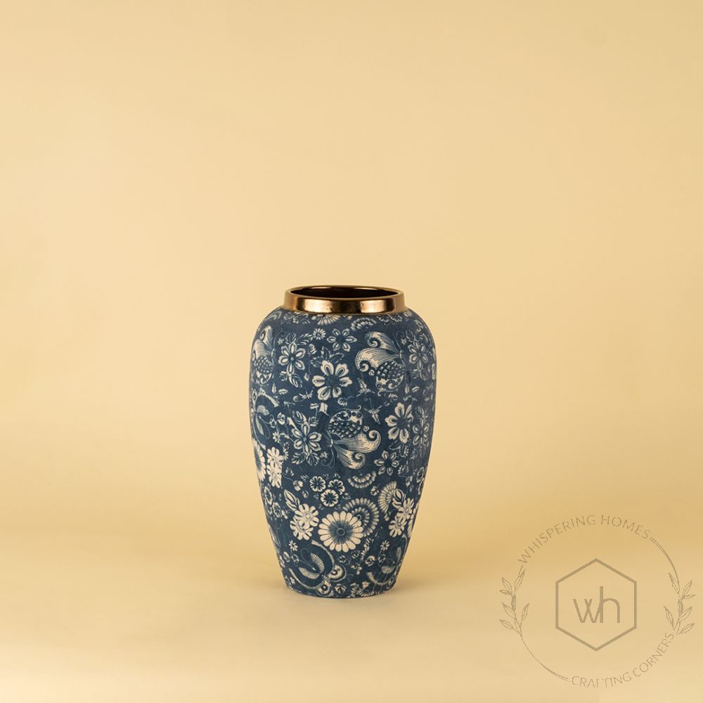 Chinese Blue Retro Vase Medium White Background