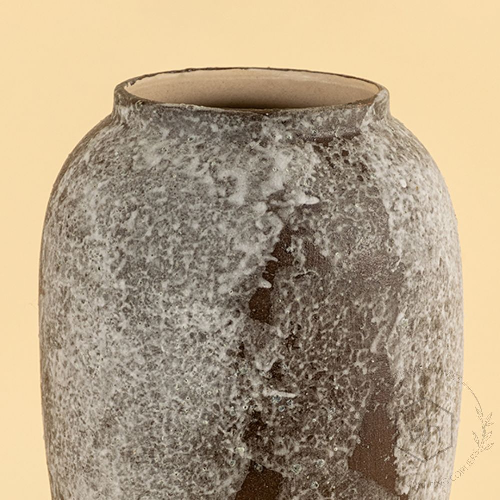 Retro Stoneware Vase Large Closeup 1