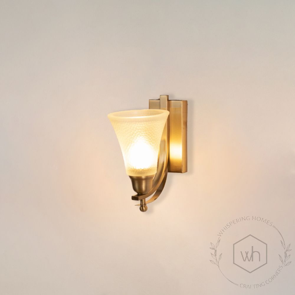 Crown Jewel Brass Sconce light on white background