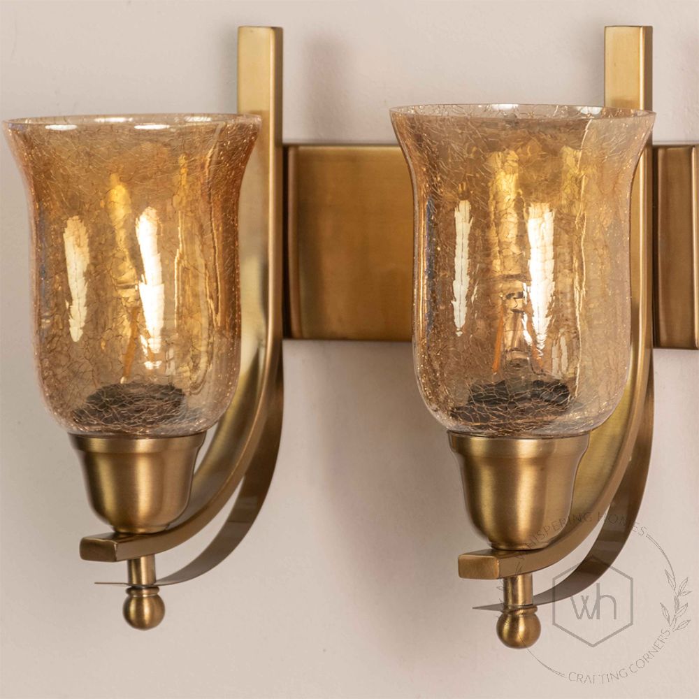 Crown Jewel Brass Double Sconce closeup