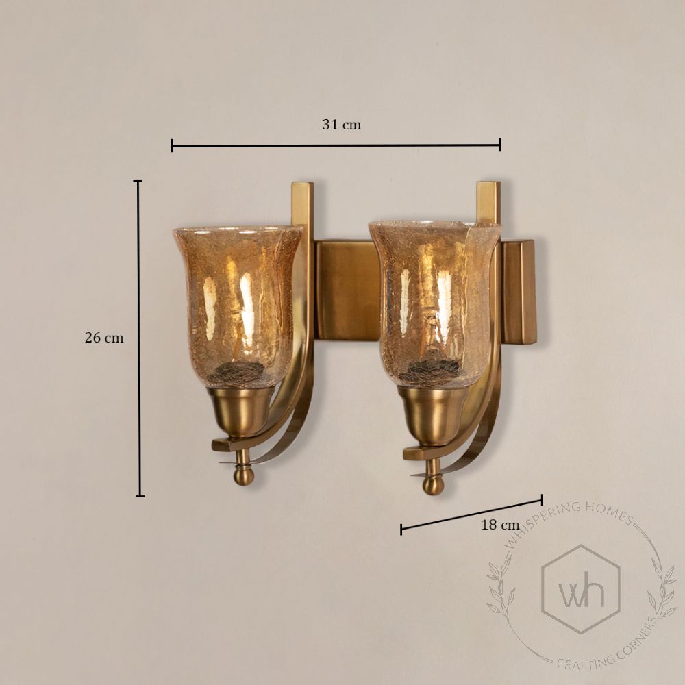 Crown Jewel Brass Double Sconce dimensions