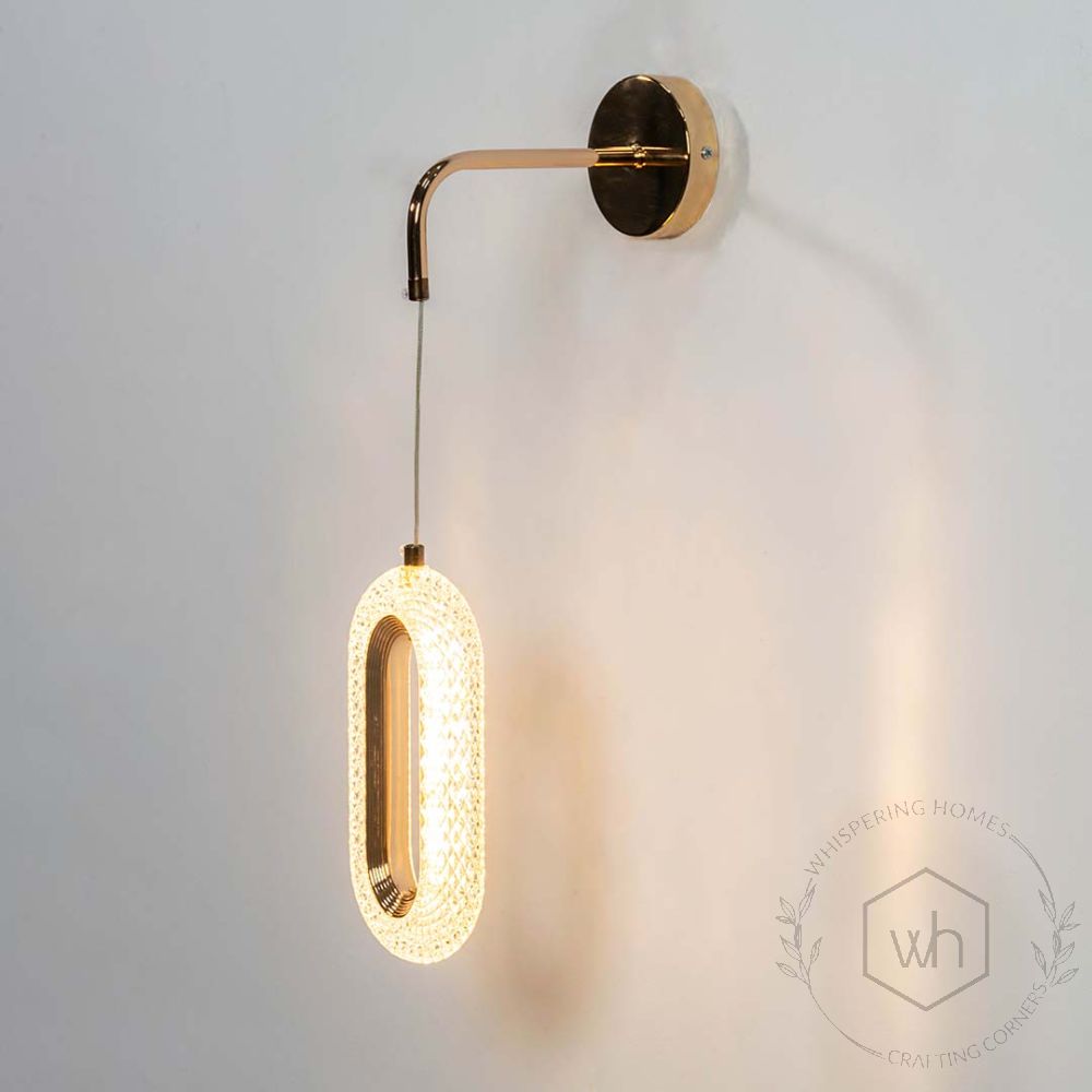 Nordic Oval Wall Light Light On White Background