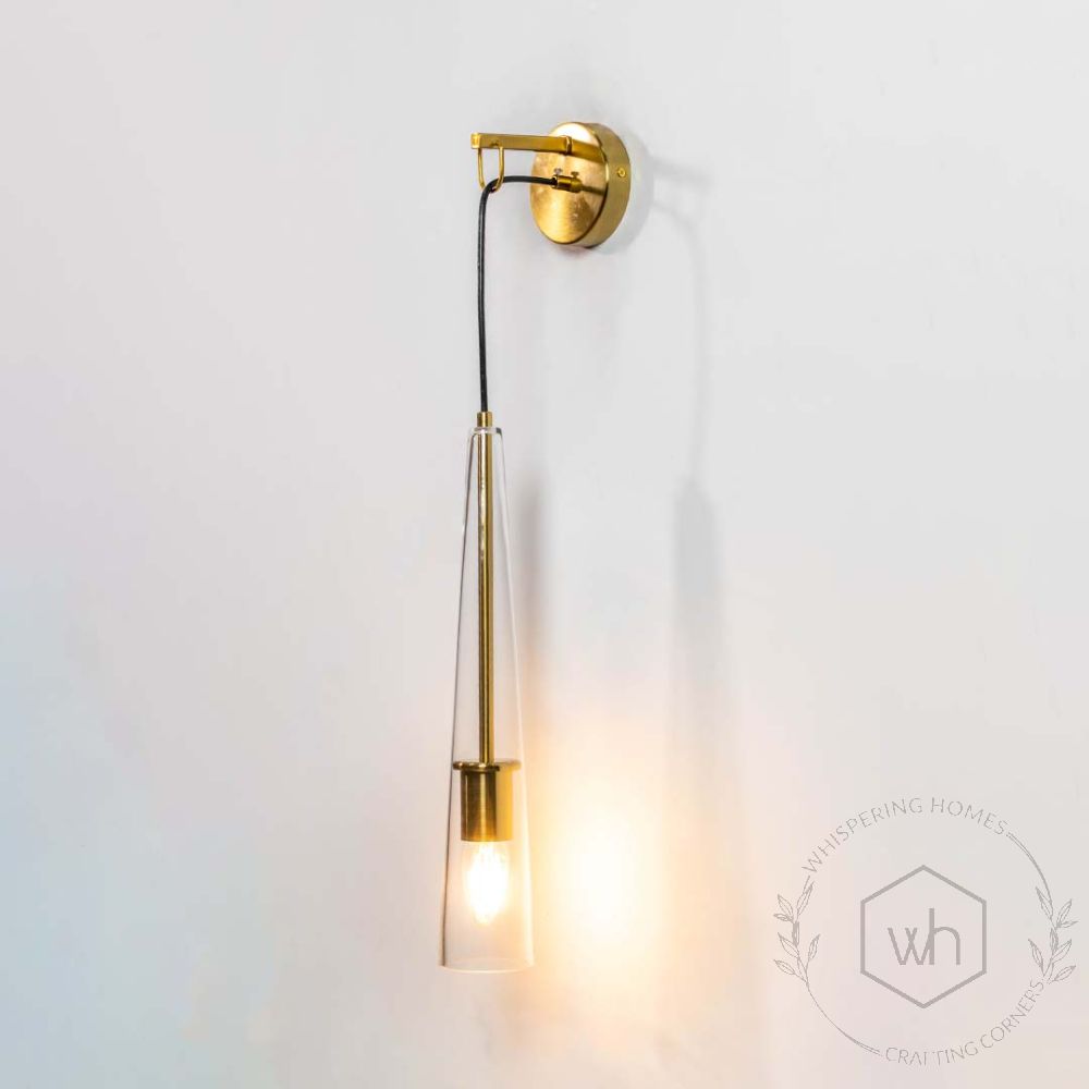 Modern Crystal Glass Baseball Bat Sconce Lamp Light On White Background