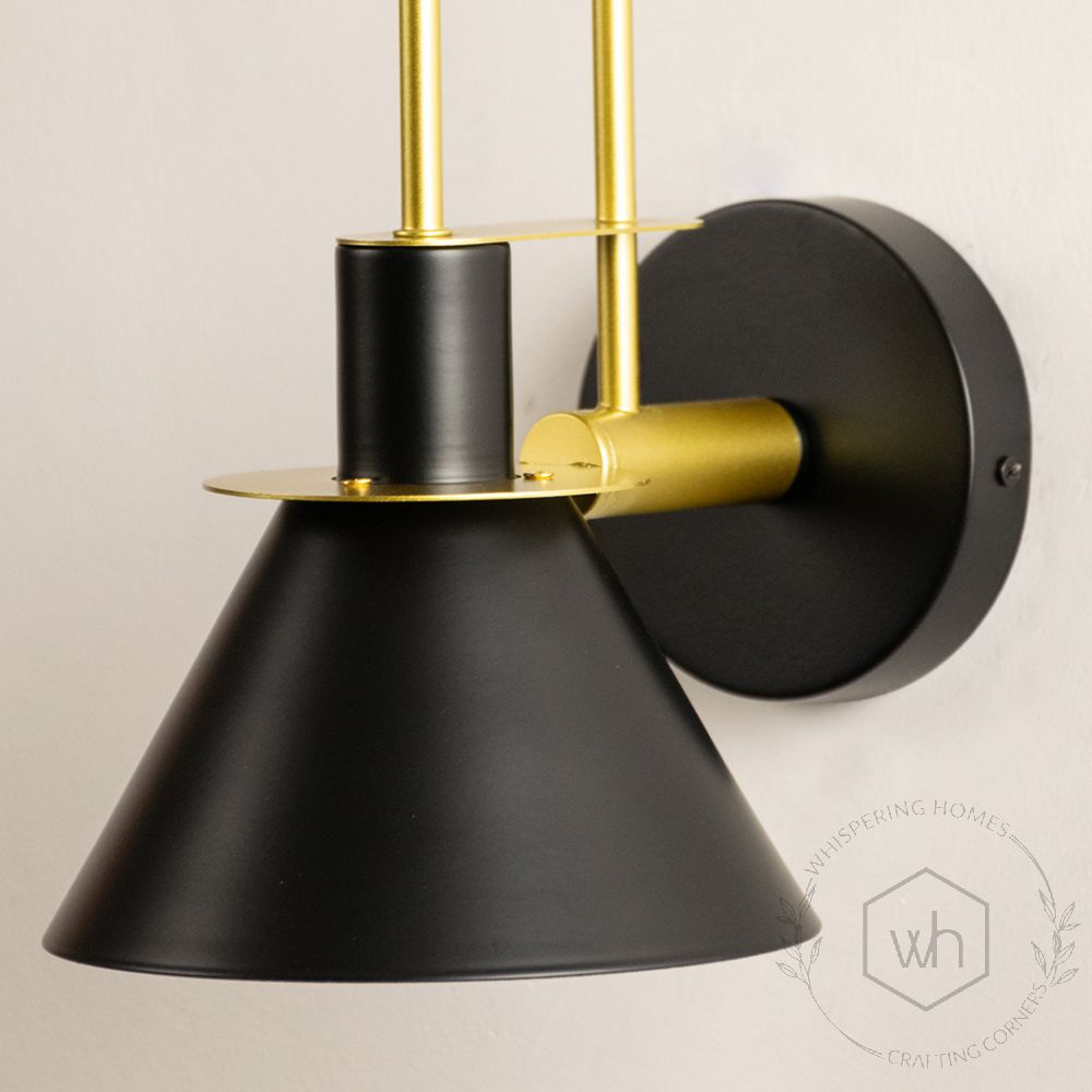 Cosmos Industrial Style Black Metal Wall Light Fixture Closeup