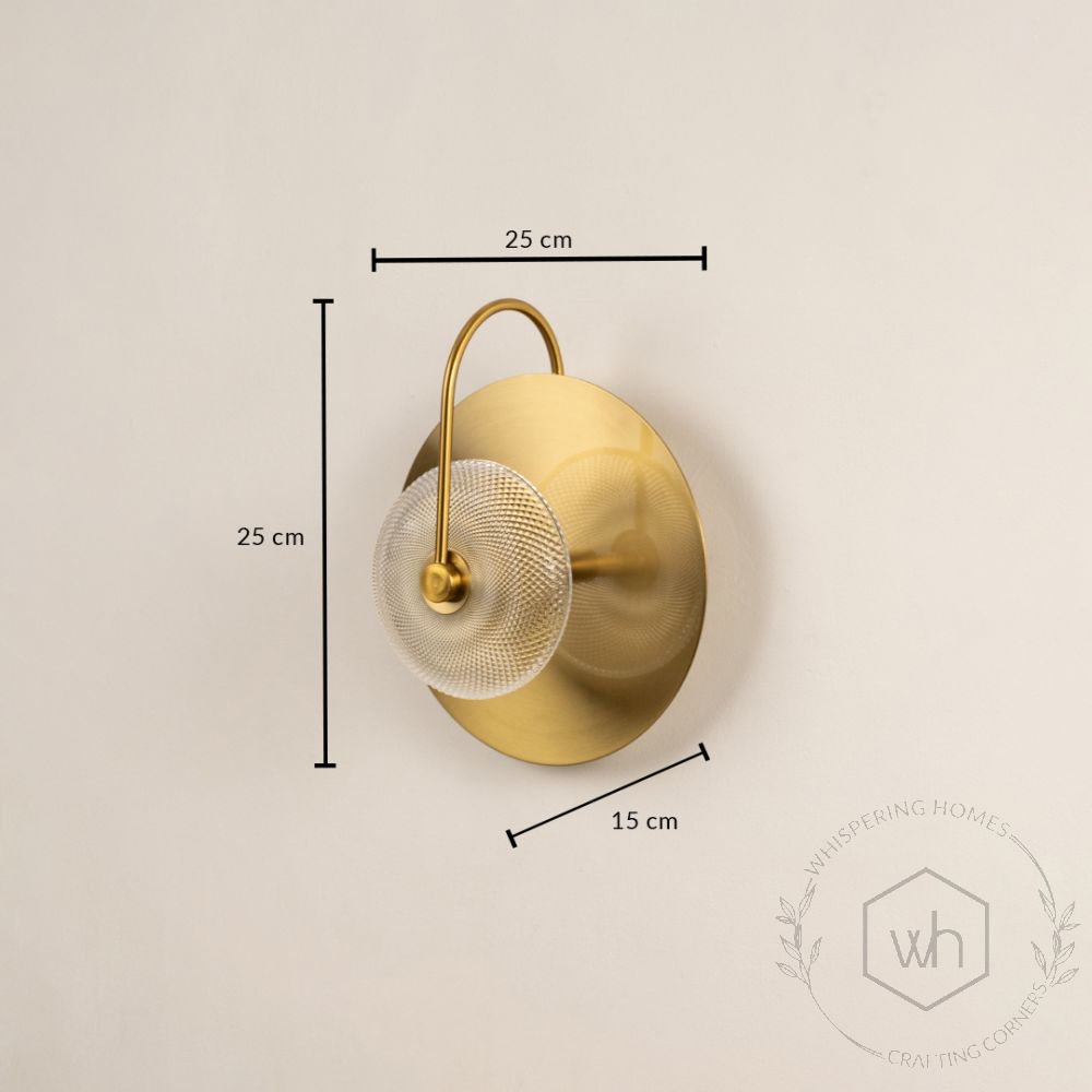 Golden Apple Glass Wall Light Dimensions