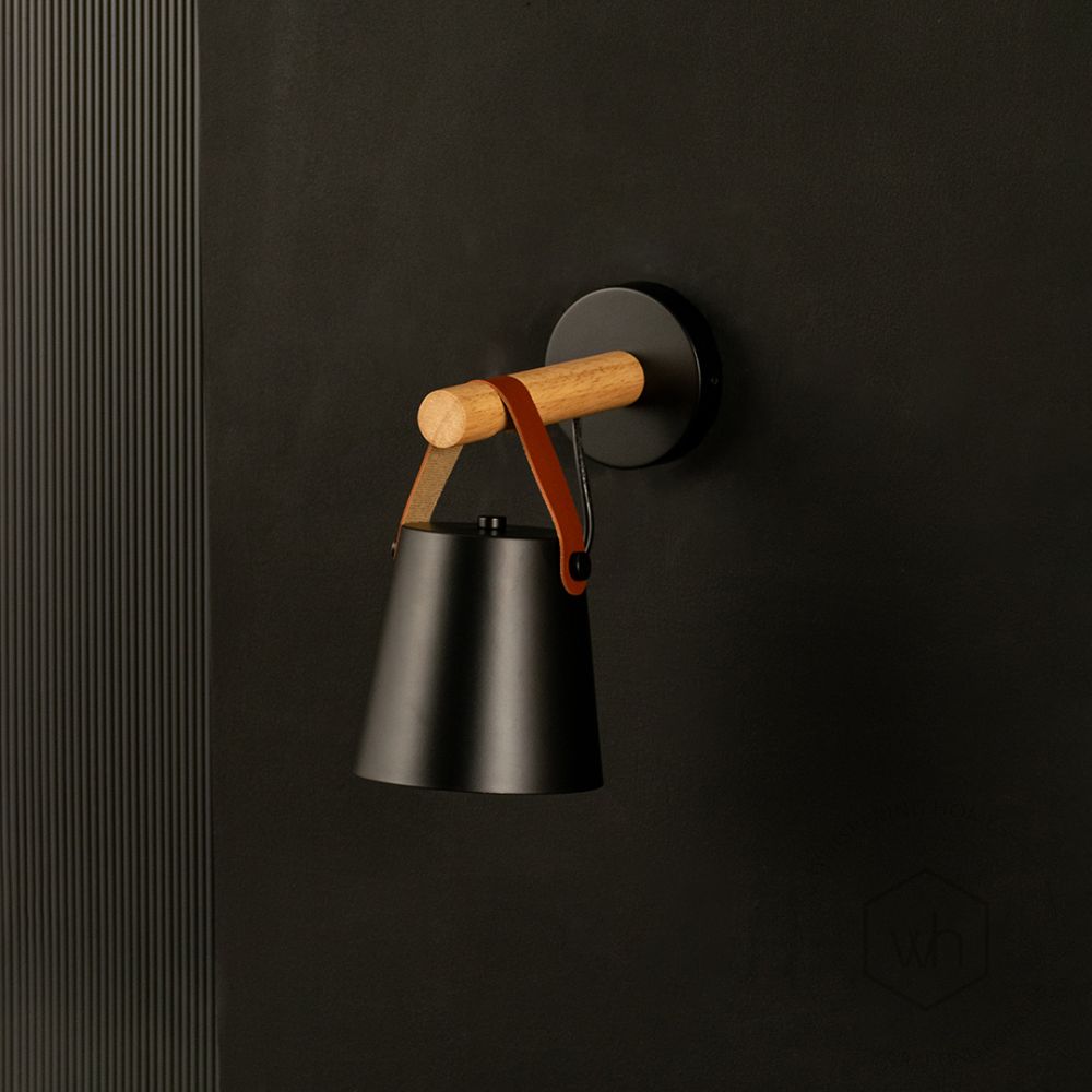 Buket Style Black Wall Light Light Off Black Background