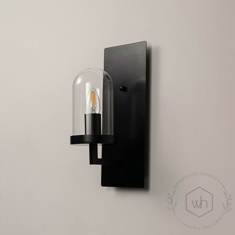 Loft Industrial Wall Light - Black Light Off White Background