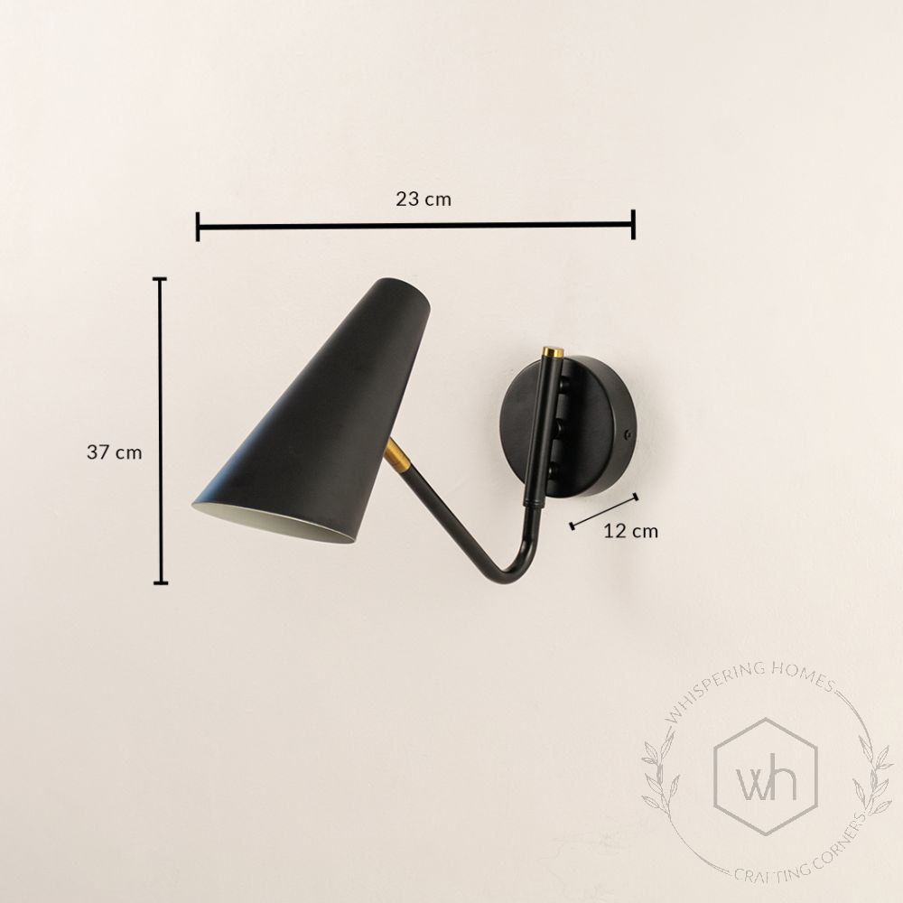 Aeyee Modern Wall Lamp Black Dimensions