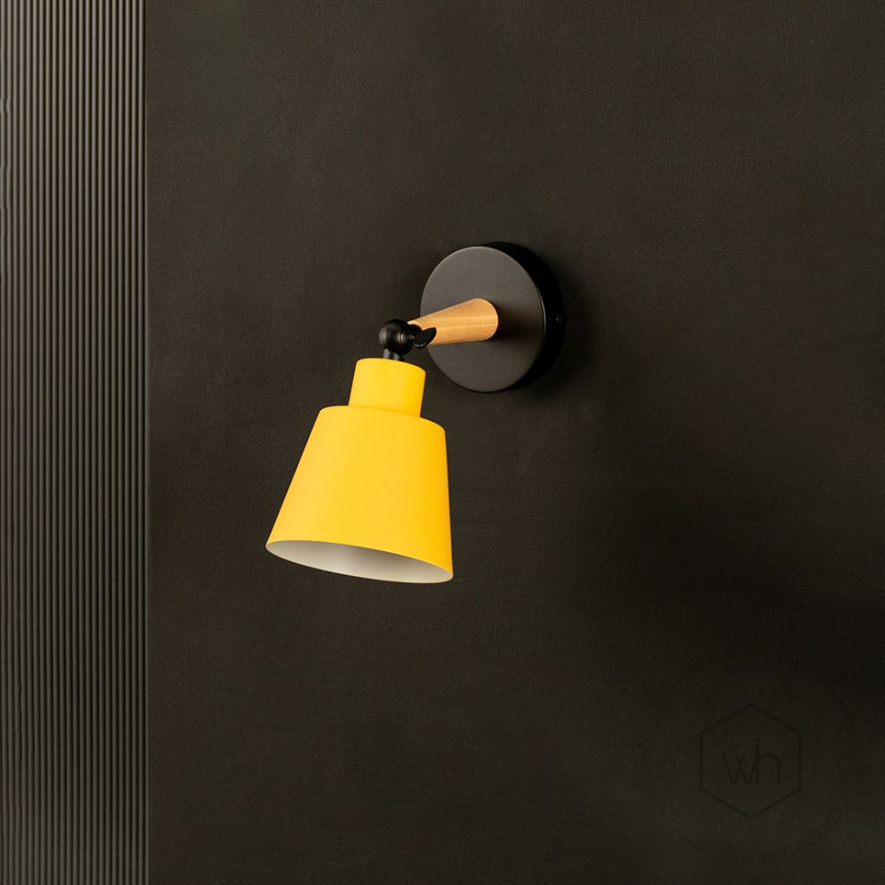 Modern Wall Light Yellow Light Off Black Background