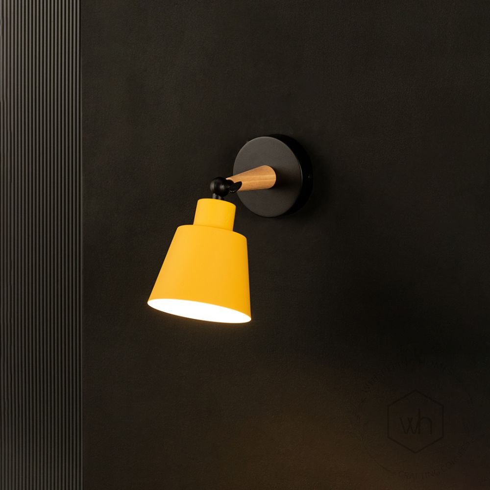 Modern Wall Light Yellow Light On Black Background